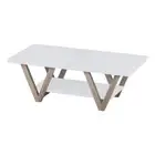 120cm Wooden Coffee Table White Open Shelf Middle Centra Tables Laptop Desk