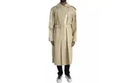 Bottega Veneta Beige Lambskin Leather Trench Coat Jacket
