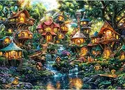 Chalzidar Jigsaw Puzzles for Adults 1000 Pieces, Interlock Perfectly Letter on Back No Dust, Home Decor Birthday Gift Toy for Men Women Elders Seniors, 1:1 Poster -Elf House