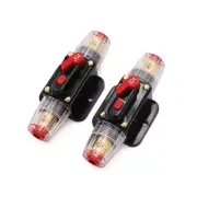 2 Piece 12V-24V DC 30A Audio Inline Circuit Breaker Reset Fuse Holder Inverte...