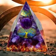 Orgonite Pyramid Peridot Crystal Energy Generator Symbolize Healing Lucky Gather