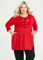 ts Taking Shape Tunic Size 16 Bamboo Luxe Ruffle style NWT