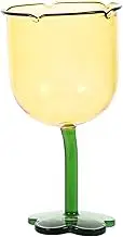 Vaguelly Flower Shaped Glass Goblet Creative Reusable Wine Cup for Festivals Parties Home Decor Vintage Style Cocktail Glass for Whiskey Beverages for Celebrations