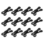 20pcs Brass Sewing Hooks and Eyes Closure 17mm Long for Bra Skirt, Black