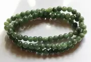 100% Natural Jadeite Beautiful Oily Green JADE Beaded Necklace 20 Inches #N048