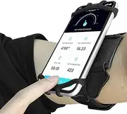Rotatable Running Armband with Key Holder, Fits 4-6.7 Inch Smartphones, for iPhone 16 15 14 13 Pro Max, Samsung Galaxy S24 23 22 Plus Ultra (Black)