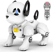 Remote Control Robot Dog Toy, Programmable Smart Interactive Robotic Pets, RC Stunt Robot Toys Dog Imitates Animals Music Dancing Handstand Push-up Follow Functions for Kids Boys Girls
