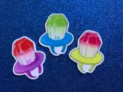 6pc. Ring Pop, Candy Lollipop, Rainbow Candy, Planar Flat Back, Bow Center,