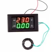 Dual LCD Digital Voltmeter Ammeter AC Voltage & Current Meter 80-300V 0.1-100A