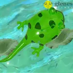 GLENES發光青蛙充氣玩具,點亮蝌蚪青蛙模型卡通動物彈跳青蛙玩具,創意閃光燈聚氯乙烯兒童
