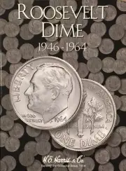 1946 - 1964 ROOSEVELT DIME COIN FOLDER H. E. HARRIS / WHITMAN - BRAND NEW