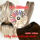 9A 12inch - 28inch 120g Micro Beads Weft Hair Extensions black brown Blonde