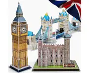 3D Puzzles for Kids UK - Educational Puzzles - Architectural Puzzles - Model Building Kits - 3D Model Set Big Ben, London Bridge