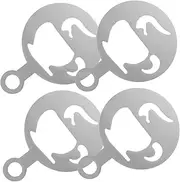 jojofuny Coffee Art Stencils Set of 4 Latte Art Decor Molds for Easy Cappuccino Decorating Desserts
