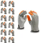 Cordova Standard Grain Cowhide Driver Gloves, Unlined, Shirred Elastic Back, Ora