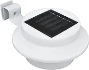 Solar Gutter Lights, 3 LED IP44 Waterproof Solar Powered Fence Lights Automatically Open No Wiring Two Battery Slots Sustainably Rechargeable NiMH Battery Deck Lights for Walkways, Driveways