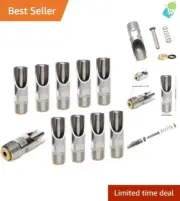 Pack of 10 Stainless Steel Automatic 1/2" Pig Nipple Drinkers for Livestock