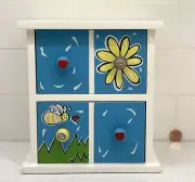 NEW Mini Chest of Drawers❣️Hearts Flower Bee Little Girl Jewelry Box ~ Sweet