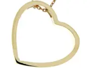 10k or 14k Real Gold Classy Sleek Simple Stylish Floating Heart Slide Pendant