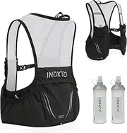 Running Backpack with Two Water Bladders ycle Backpack Sports Vest Ultralight Riding Bag Women Men Breathable Jogging Sport Backpack Soft Water Flask for Camping Hiking Cycling Dark Gray & Orange