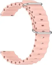 [ONE ECHELON] Quick Release Watch Band Compatible With Fossil Bronson 3 Hand Silicone Ocean Band Style Replacement Strap (Baby Pink)