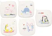 ANDRESLAD 5pcs Face Towels Cotton Muslin Washcloths for Newborns Soft and Absorbent Wipes Multi Purpose Bath Towels Skin Friendly and Breathable