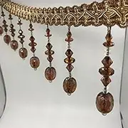 Tassel Fringe Trim, 12 Meters Trim for Curtain Braid Beaded Pendant Tassel Sewing Fringe Home Decor Hanging Beads Fabric Ribbon Trimming(Dark Brown)