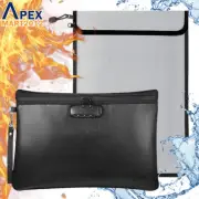 Large Fireproof Money Bag Document Pouch Fire Water Proof Cash File Safe Storage