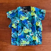 Bonds Jungle Palm Blue Green Leaves Summer Pyjamas PJ Sleep Set Size 6 BNWT
