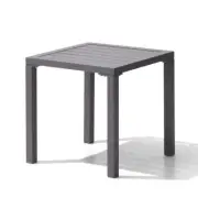 Pellebant Side Table 15.67"x15.67"x15.83" Square Aluminum in Light Gray Durable