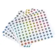 Capital Letter Stickers, Alphabet D Round Self-Adhesive Reflective 15 Sheets