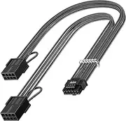 Fasgear PCI-e 5.0 12V-2x6 Extension Cable 30cm 16Pin(12+4) 12VHPWR Male to 2x8(6+2) Pin Female Sleeved Extender GPU Cord Compatible for GeForce RTX 3090ti 4070 4070ti 4080 4090