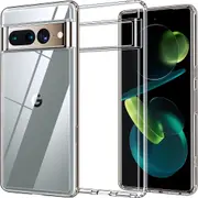 Google Pixel 7 Pro (6.7”) Ultra Slim Premium Crystal Clear TPU Gel Back Case by MEZON – Shock Absorption, Wireless Charging Compatible (Pixel 7 Pro, Gel)