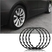 4PCS 18/19/20 Inch Automotive Wheel Rim Protection Strip Protector. Compatible for BMW M E46 E60 E90 F10 F30 E39 F20 E36 E87 E92 G30 (Color : 19inch Black)