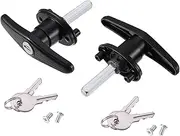 X AUTOHAUX 2 Set ONLY Right Truck Cap Locking T-Handles for Pickup Truck Cap Camper Shell T-Handles Lock w/ 2 Key Bolt for Most Brand of Truck Caps Camper Tops Blind Mount Locking T-Handle
