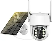 Solar Camera WiFi Outdoor 4MP Surveillance IP CCTV with Battery and Solar Panel 360 PTZ Security Protection(4MP CAM 32G Card)