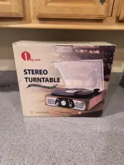 NEW IN BOX 1 By One 3 Speed Stereo Turntable Phono/USB/MP3 Belt Drive
