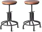 Set of 2 Industrial Bar Stools Industrial Farmhouse bar stools Swivel Stool Coun