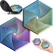 Seenelling 2 Pcs Fractal Fidget Hexagon 3D Printed Anti Stress Sensory Tool for Adults Mindful Meditation Tool Geometric Hexagon Spiral for Stress and Anxiety Relief