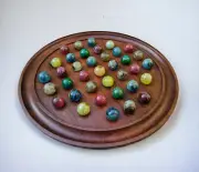 handmade solitaire board game | 13" board with 36 Resin marble board game