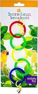 Avian Care Boredom Breakers Olympic Rings Bird Toy – Colourful Hanging Ring Toy with Bell, for All Birds