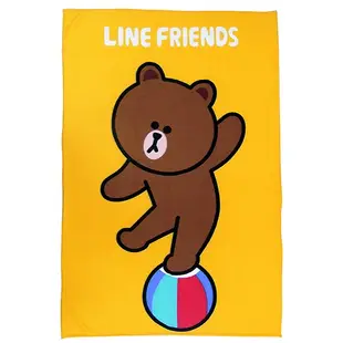 ♥踏踏小舖♥正版授權 Line friends 熊大 小皮球款刷毛毯 涼被 小被子 冷氣被 夏被 小毯子 兒童被