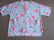 Peter Alexander Womens floral button front oversized top Size XL NWT