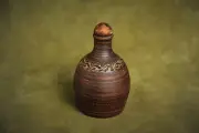 Handmade Red Clay Bottle Vessel Jug for Wine Water Juice Milk Vodka Pitchers