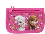 [Disney] Frozen Elsa and Anna Tri Fold Kids Wallet Hot Pink