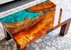 Luxurious Epoxy Resin Table Top Accacia Wood Table Top Kitchen Dinning Hall