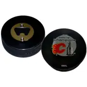 Calgary Flames 1989 Stanley Cup Champions Hockey Puck Bottle Opener
