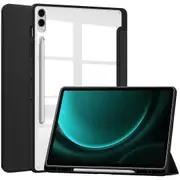 Clear Case For Samsung Galaxy Tab S9 Fe Plus, Pen Slot Tablet Tri-fold Stand Cover