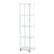 Stacked 4-Tier Glass Display Cabinet White