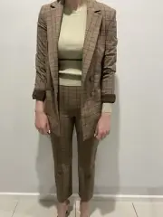 Kookai Chelsea Check womens pants suit Sz 36 K17